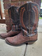 VTG Olathe Boot Company Brown/black/maroon Size 10.5 AA Cowboy picture