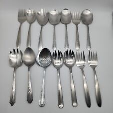 Vintage Imperial Stainless USA 15 Pcs Serving Flatwear Spoon Fork Buffet Salad  picture