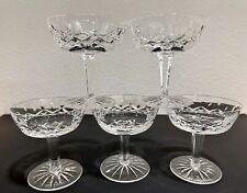Vintage Waterford Crystal Lismore 4 1/8” Champagne Sherbet Coup Glasses Set Of 5 picture