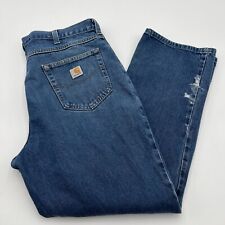 Men's Carhartt 381-83 Straight Leg Distressed Medium Blue Jeans Skate 36x29