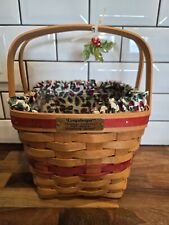 Longaberger 1995 Christmas Cranberry Basket with Liner, Protector And Ornament  picture