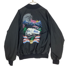 Vintage Walmart Button Up Bomber Jacket Extra Large 90s Eagle Made Usa Sunset picture