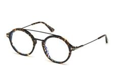 RARE Tom Ford TF5596-B 056 Blue Control Round Havana Glasses Frames Brille 54mm picture