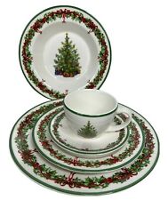 Christopher Radko 5 Piece Place Setting Holiday Celebrations Green Trim A picture