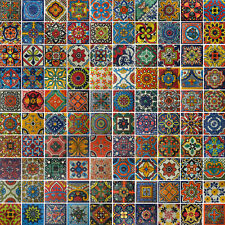 200 CERAMIC TILES  assorted 2x2 Mexican Handmade Handpainted Clay Tile picture