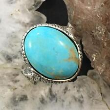 Carolyn Pollack Vintage Sterling Large Oval Turquoise Double Eagle Ring For Men picture
