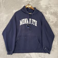 Vintage 90s Monmouth Embroidered Hoodie Mens Size XL Blue picture