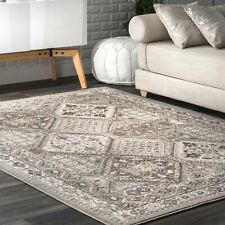 nuLOOM Transitional Vintage Geometric Tiles Area Rug in Grey, Beige, Ivory picture