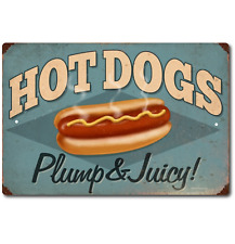 Hot Tin Sign Metal Vintage Hot Dogs Decor Wall Retro Poster Signs Art Food Cola picture