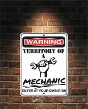 Warning Territory Of a MECHANIC 9x12 Predrilled Aluminum Sign Free US Shipping  picture