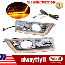 LED Daytime Running Lights DRL Fog Lamp w/Turn Signal For Cadillac SRX 2012-17 picture