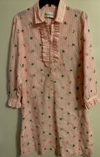 Vintage 1970s JAMISON BOUTIQUE Garden Shirt Dress Embroidered Floral Sz 20 picture