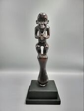 Singe - Cameroon African Monkey Motherhood Wood Carving 11.8 Inches Tall picture