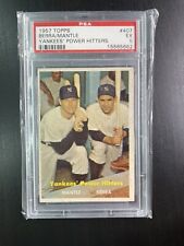 1957 TOPPS #407 MICKEY MANTLE YOGI BERRA YANKEES' POWER HITTERS GRADED PSA 5 EXC picture