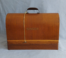 Vtg Singer Sewing Bentwood  Case Oak   3/4 Size   99,185,192 , 28 &128  WITH KEY picture