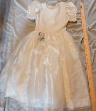 VTG Vintage Narci Import Inc. Girls FANCY  Party Dress Size 10 OFF WHITE  picture