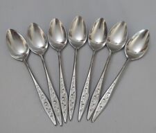 Vtg Everbrite Premier 18/8 Stainless Flatware Lot 7 Soup Spoons Japan MCM Scroll picture
