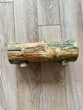 Antique 1920s WELLER POTTERY Woodcraft Log Planter Vase Oak Leaf 9.5