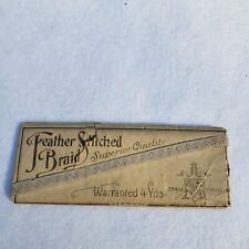 Vintage German Feather Stitched Braid Trim 4 Yards NOS In Package Germany picture