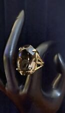 Vintage Judith Mc Cann Genuine smoky topaz Gold Filled ￼ Ring  Adjustable ￼￼ picture