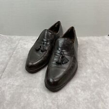 Florsheim Royal Imperial Shoes Men's 8 D Brown Leather Tassel Apron Toe Loafers picture
