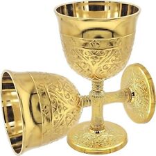 REPLICARTZUS Vintage Brass Gold Plated Roman Chalice Cup of King Arthur Drinking picture