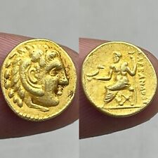Wonderful rare ancient Alexander Roman King unique solid 18K gold coin picture