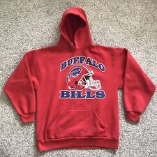 Vtg Buffalo Bills Helmet Logo Hoodie Sweatshirt Red L Trench Ultra Made In USA picture