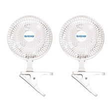 Hurricane Classic 6 Inch 2 Speed Desk Table Mini Clip On Fan, White (2 Pack) picture