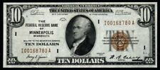 1929 $10 HIGH GRADE XF+/AU CRISP Minneapolis Federal Reserve Bank Note picture
