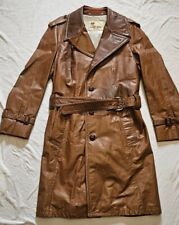 Vintage Lakeland Trench Coat Brown Leather Belted Size 40 Nice picture