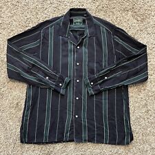 Gitman Bros Vintage Camp Collar Striped Tencel Button Up Shirt Large picture