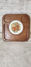 Vintage Wooden Cheese Board Charcuterie Meat Wine Tray Retro Ceramic Goodwood picture