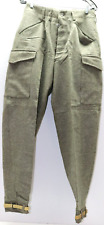 WWII Swedish M39 grey wool pants with leather straps W32