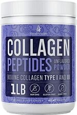 Collagen Peptides Powder Hydrolyzed Protein Types 1&3 Anti-aging Supplement 1 LB picture