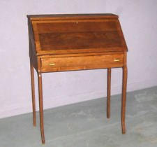 Antique Tiger Oak Petite Secretary Desk Small Writing Table Quartersawn Oak Rare picture