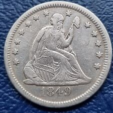 1849 Seated Liberty Quarter 25c Better Grade XF #72370 picture