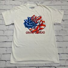 Liquid Blue Shirt Medium White Vintage 2001 Grateful Dead Rose American Flag picture