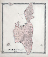 1874 Map of Put In Bay Island Ottawa County Ohio Lake Erie picture