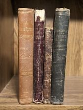 Lot of 4 Antique 1844 - 1894 Hardcover School books in Poor Conditions picture