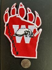 UNIVERSITY OF Wisconsin Badgers Vintage Embroidered Iron on Patch 4” X 2.5” picture