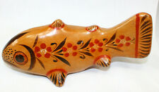 Tonala Mexican Pottery Fish Made In Mexico Hand Painted Folk Art 9 1/2