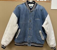 Vtg 80s BOEING Denim Varsity Quilted Lining Snap Logo Jacket L ~ MV Sport picture