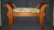 Carved Mahogany - Victorian Antique Ottoman - Velvet Footstool - Original picture