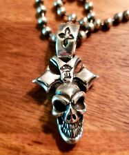 Bill Wall Leather BWL Good Luck Skull Pendant Necklace Sterling picture