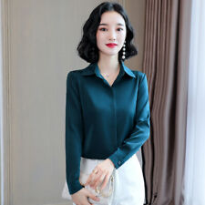 Womens mulberry silk Business Formal Shirt Blouse Tops Outwear Retro Fashion picture