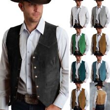 Mens Cowboy Vests Vintage Western Hunting Fishing Casual Vests Large XL XXL 3XL picture