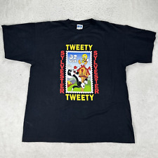Vintage 90's Tweety Sylvester Shirt 2XL Black Looney Tunes Stamp Collection 1997 picture