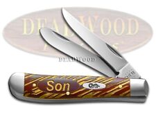 Case xx Knives 'Love You Son' Chestnut Mini Trapper Stainless 1/500 Pocket Knife picture