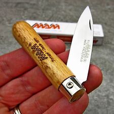 MAM Small German Stainless Steel Blade Brown Beechwood Folding Pocket Knife NEW picture